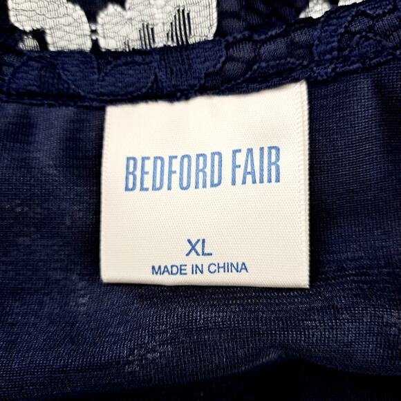 Bedford Fair Long Sleeve Lace Overlay Top - Picture 4 of 7